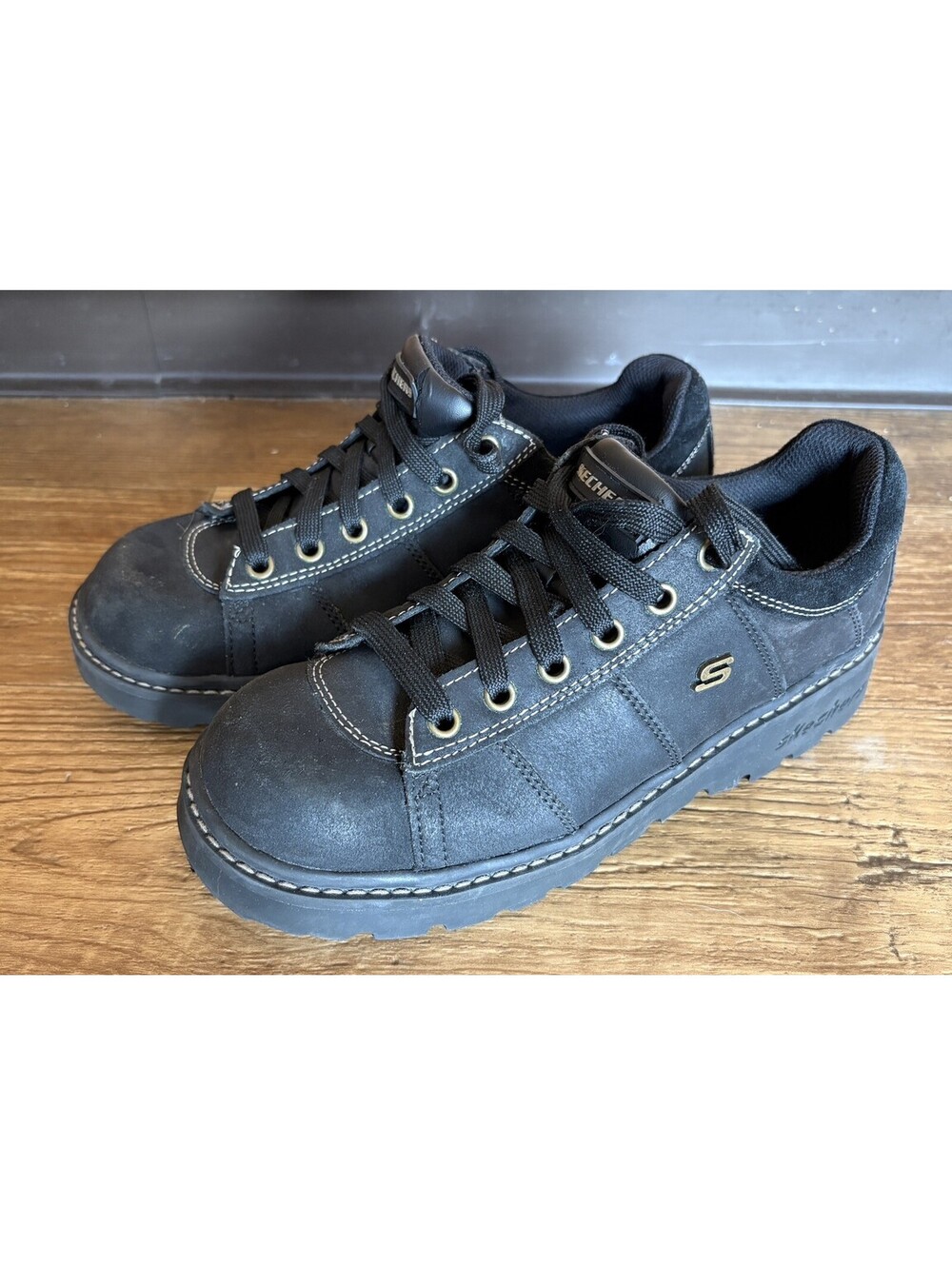 VTG Skechers Platform Jammers Chunky Lug Sole Shoes Women’s Sz 7.5 Grunge Y2K